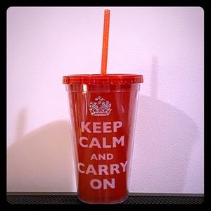 Blinged out Keep Calm Carry On plastic tumbler